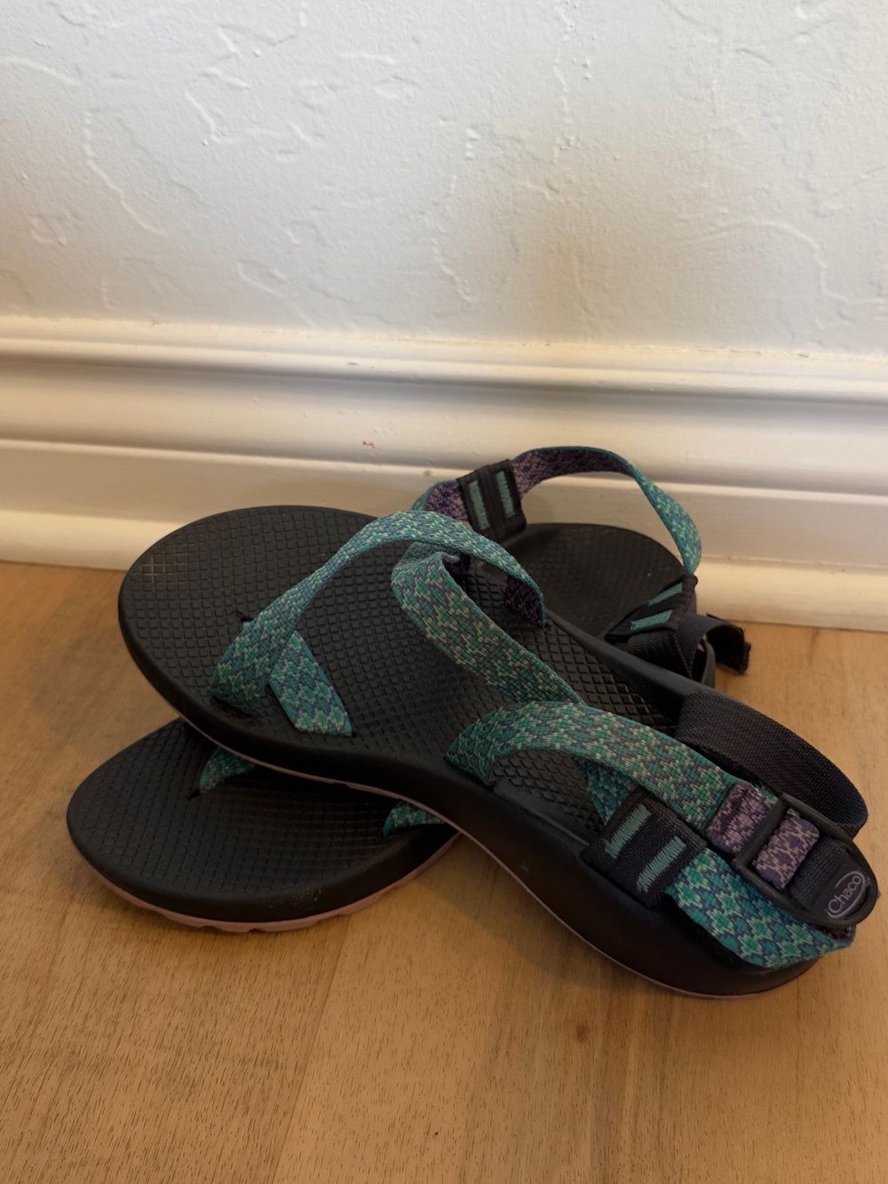 Chaco Women's Teal and Purple Strappy Sandals